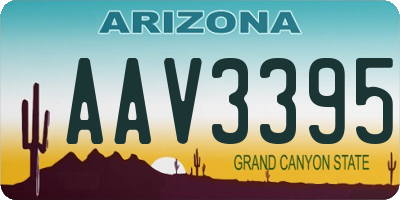 AZ license plate AAV3395