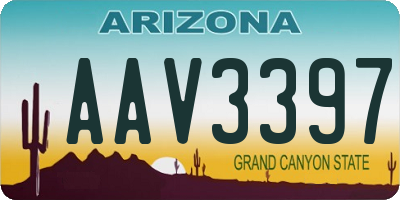 AZ license plate AAV3397