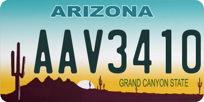 AZ license plate AAV3410