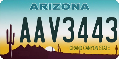 AZ license plate AAV3443