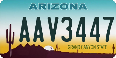 AZ license plate AAV3447