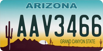 AZ license plate AAV3466