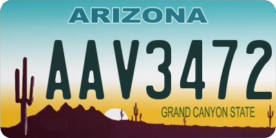 AZ license plate AAV3472