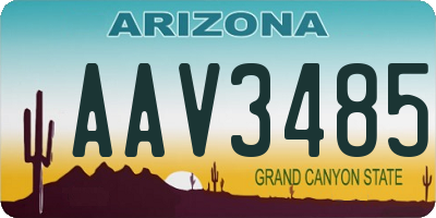 AZ license plate AAV3485