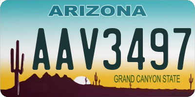AZ license plate AAV3497