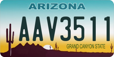 AZ license plate AAV3511