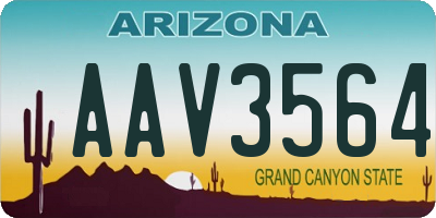 AZ license plate AAV3564