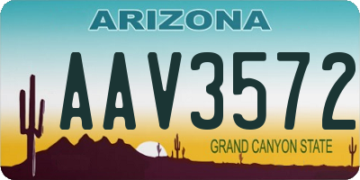 AZ license plate AAV3572