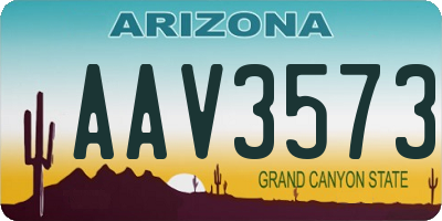 AZ license plate AAV3573