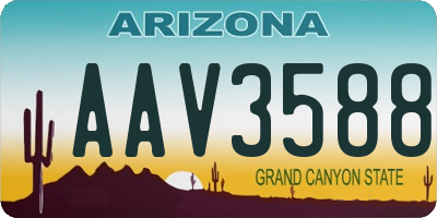 AZ license plate AAV3588