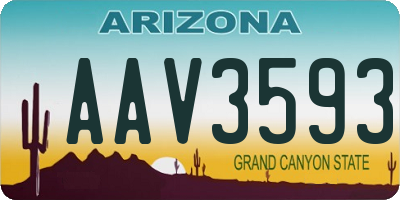 AZ license plate AAV3593