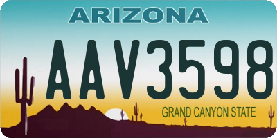 AZ license plate AAV3598