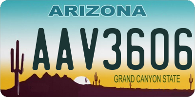 AZ license plate AAV3606