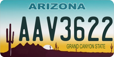 AZ license plate AAV3622