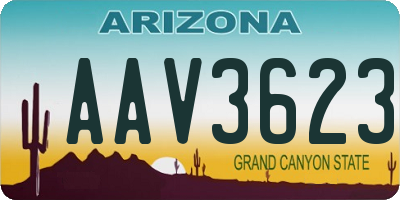AZ license plate AAV3623