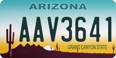 AZ license plate AAV3641