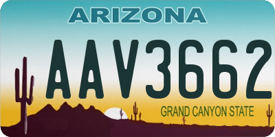 AZ license plate AAV3662