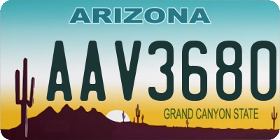 AZ license plate AAV3680