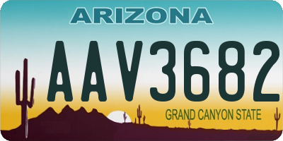 AZ license plate AAV3682