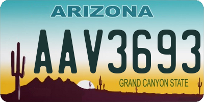 AZ license plate AAV3693