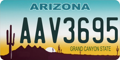 AZ license plate AAV3695