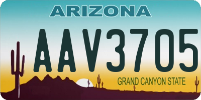 AZ license plate AAV3705