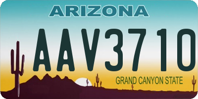AZ license plate AAV3710