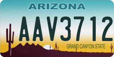 AZ license plate AAV3712