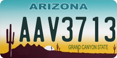 AZ license plate AAV3713