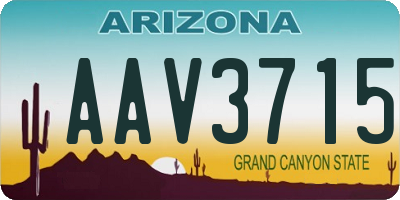 AZ license plate AAV3715