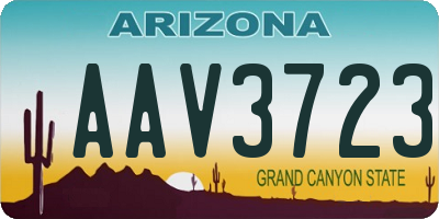 AZ license plate AAV3723