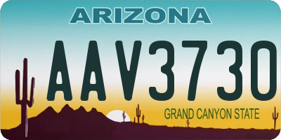 AZ license plate AAV3730