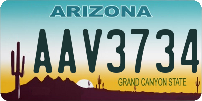 AZ license plate AAV3734