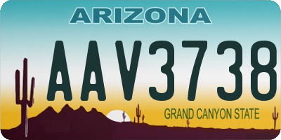 AZ license plate AAV3738