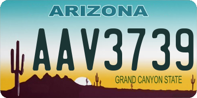 AZ license plate AAV3739