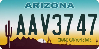 AZ license plate AAV3747