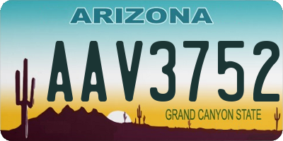 AZ license plate AAV3752