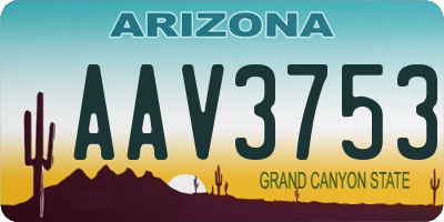 AZ license plate AAV3753