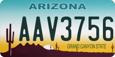 AZ license plate AAV3756