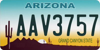 AZ license plate AAV3757