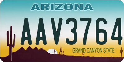 AZ license plate AAV3764