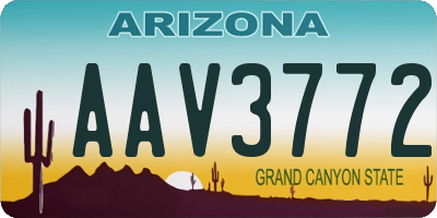 AZ license plate AAV3772