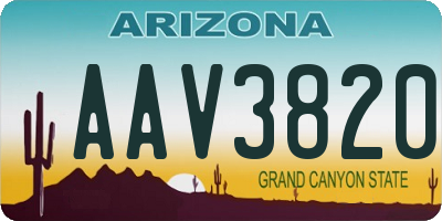 AZ license plate AAV3820