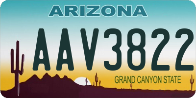 AZ license plate AAV3822