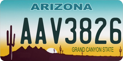 AZ license plate AAV3826