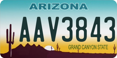 AZ license plate AAV3843
