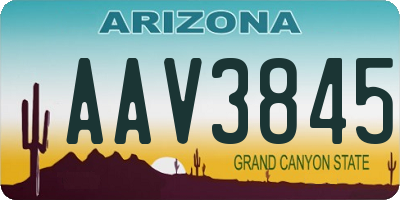 AZ license plate AAV3845