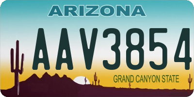 AZ license plate AAV3854