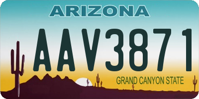 AZ license plate AAV3871