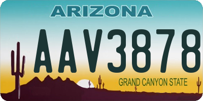 AZ license plate AAV3878